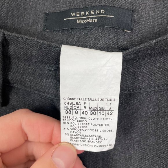 Weekend Max Mara Woman's 8 Gray High Rise Classic 5 Pocket Trouser Pants - Picture 10 of 12